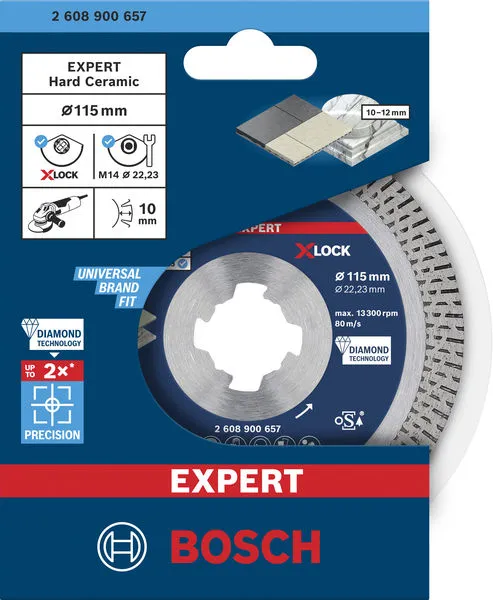 EXPERT HardCeramic X-LOCK dijamantska rezna ploča od 115x22,23x1,4x10 mm 2608900657