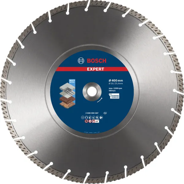Bosch EXPERT MultiMaterial dijamantska rezna ploča od 400 x 20/25,40 x 3,3 x 12 mm 2608900667