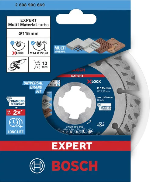 EXPERT MultiMaterial X-LOCK dijamantska rezna ploča od 115x22,23x2,4x12 mm 2608900669