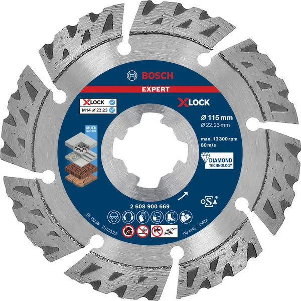 Bosch EXPERT MultiMaterial X-LOCK dijamantska rezna ploča od 115x22,23x2,4x12 mm 2608900669