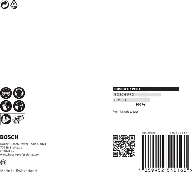 EXPERT M480 brusna mreža za rotacione brusilice od 125 mm, G 320, 5 delova 2608900678
