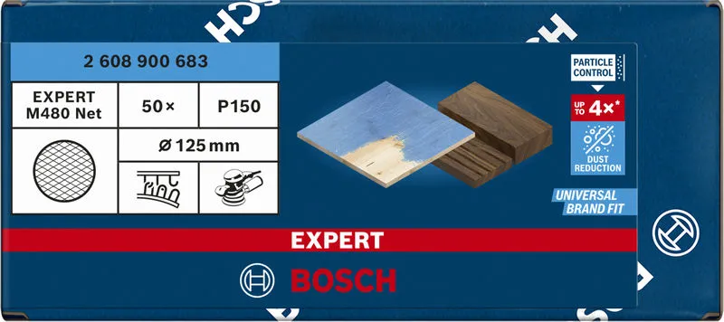 EXPERT M480 brusna mreža za rotacione brusilice od 125 mm, G 150, 50 delova 2608900683