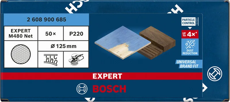 EXPERT M480 brusna mreža za rotacione brusilice od 125 mm, G 220, 50 delova 2608900685