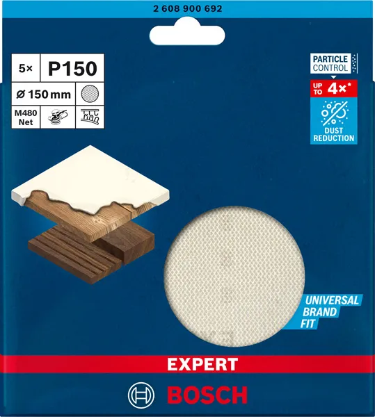 EXPERT M480 brusna mreža za rotacione brusilice od 150 mm, G 150, 5 delova 2608900692