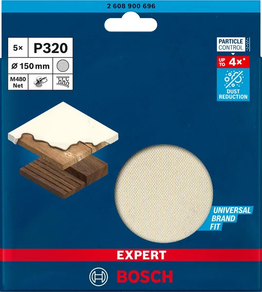 EXPERT M480 brusna mreža za rotacione brusilice od 150 mm, G 320, 5 delova 2608900696