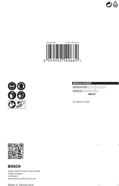 EXPERT M480 brusna mreža za višenamenske brusilice od 100 x 150 mm, G 220, 10 delova 2608900730