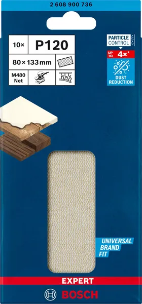 EXPERT M480 brusna mreža za vibracione brusilice od 80 x 133 mm, G 120, 10 delova 2608900736
