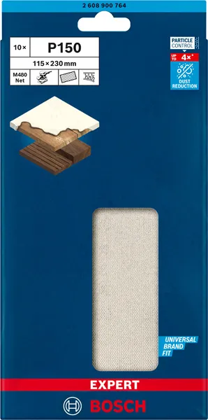 EXPERT M480 brusna mreža za vibracione brusilice od 115 x 230 mm, G 150, 10 delova 2608900764