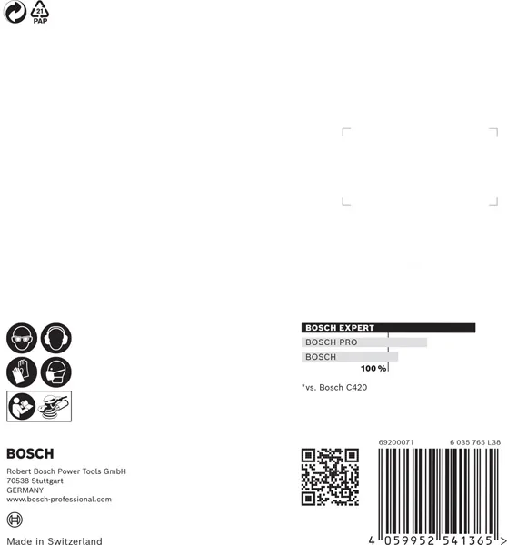 EXPERT C470 brusni papir sa 8 rupa za rotacione brusilice od 115 mm, G 180, 5 delova 2608900798