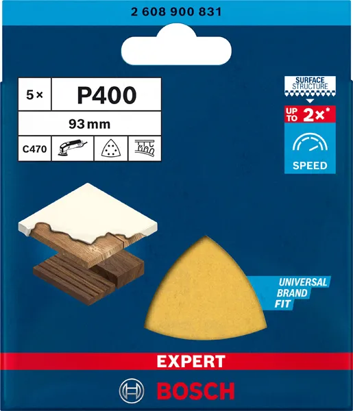 EXPERT C470 brusni papir za delta brusilice od 93 mm, G 400, 5 delova 2608900831