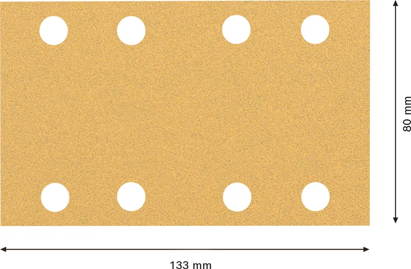 EXPERT C470 brusni papir sa 8 rupa za vibracione brusilice od 80 x 133 mm, G 80, 10 delova 2608900879