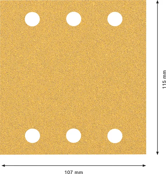 EXPERT C470 brusni papir sa 6 rupa za vibracione brusilice od 115 x 107 mm, G 60, 10 delova 2608900891