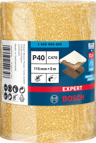 EXPERT C470 rolna brusnog papira za ručno brušenje od 115 mm, 5 m, G 40 2608900896
