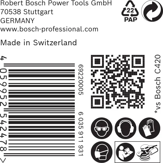 EXPERT C470 brusni papir sa 8 rupa za rotacione brusilice od 125 mm, G 60, 50 delova 2608900909