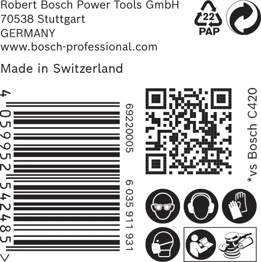 EXPERT C470 brusni papir sa 8 rupa za rotacione brusilice od 125 mm, G 80, 50 delova 2608900910