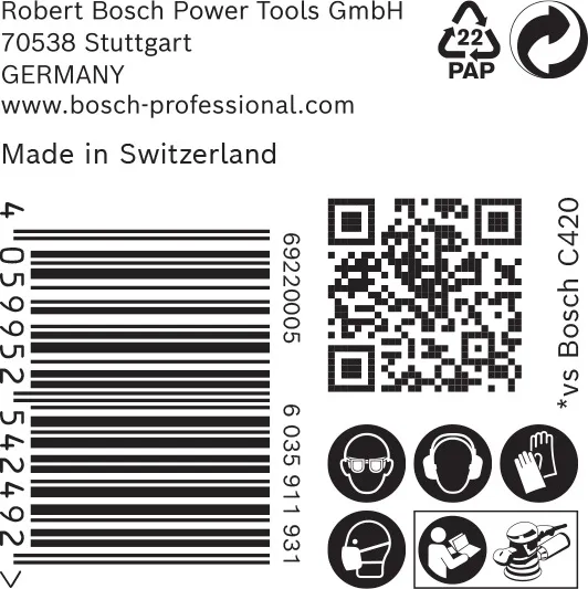 EXPERT C470 brusni papir sa 8 rupa za rotacione brusilice od 125 mm, G 100, 50 delova 2608900911