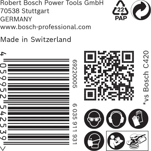 EXPERT C470 brusni papir sa 8 rupa za rotacione brusilice od 125 mm, G 320, 50 delova 2608900915