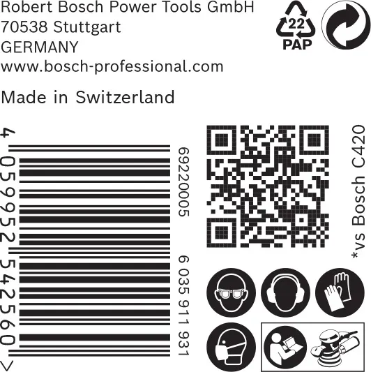 EXPERT C470 brusni papir sa 6 rupa za rotacione brusilice od 150 mm, G 60, 50 delova 2608900918