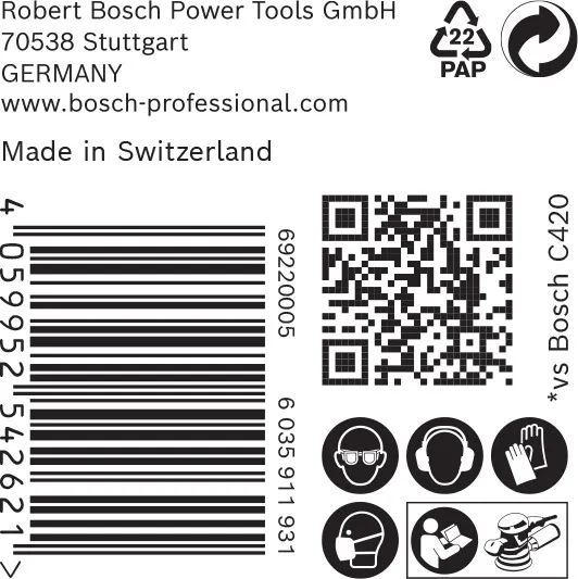 EXPERT C470 brusni papir sa 6 rupa za rotacione brusilice od 150 mm, G 320, 50 delova 2608900924