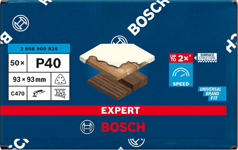 EXPERT C470 brusni papir za delta brusilice od 93 mm, G 40, 50 delova 2608900926