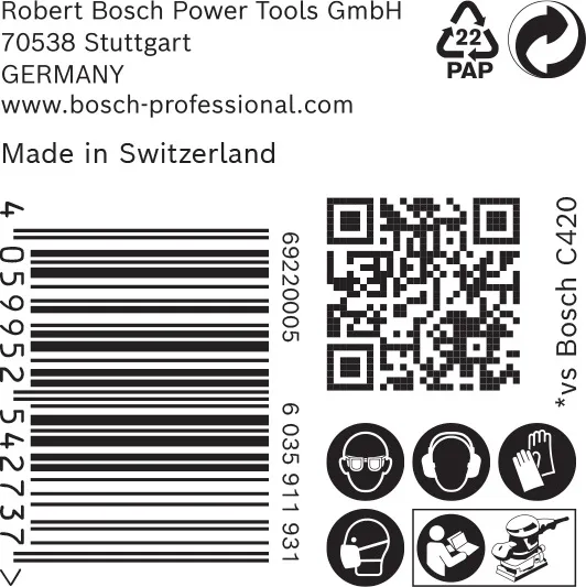 EXPERT C470 brusni papir sa 8 rupa za vibracione brusilice od 93 x 186 mm, G 40, 50 delova 2608900935