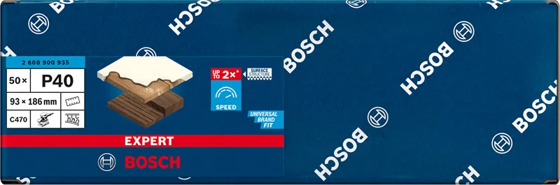 EXPERT C470 brusni papir sa 8 rupa za vibracione brusilice od 93 x 186 mm, G 40, 50 delova 2608900935