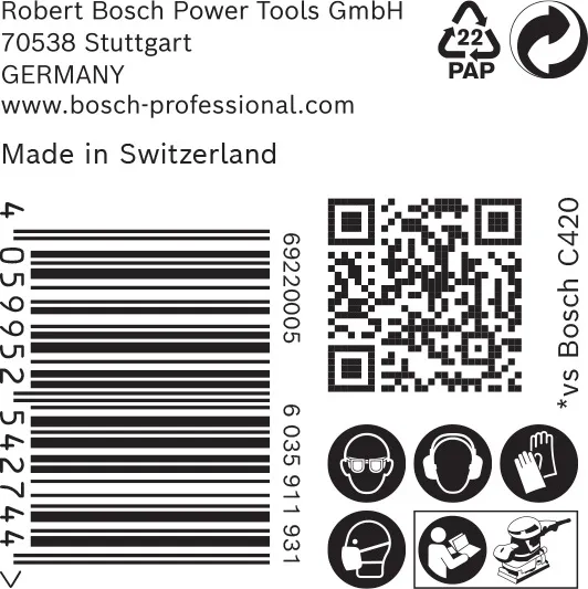 EXPERT C470 brusni papir sa 8 rupa za vibracione brusilice od 93 x 186 mm, G 60, 50 delova 2608900936