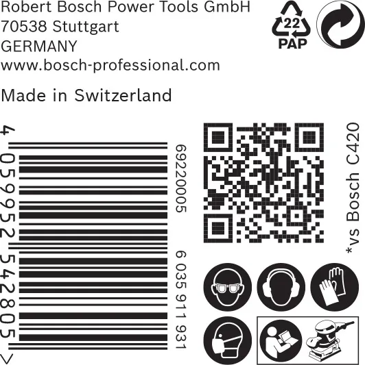 EXPERT C470 brusni papir sa 14 rupa za vibracione brusilice od 115 x 230 mm, G 40, 50 delova 2608900942