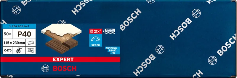 EXPERT C470 brusni papir sa 14 rupa za vibracione brusilice od 115 x 230 mm, G 40, 50 delova 2608900942