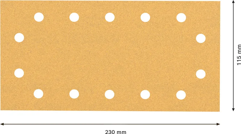 EXPERT C470 brusni papir sa 14 rupa za vibracione brusilice od 115x230 mm, G 100, 50 delova 2608900945