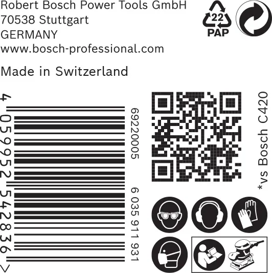 EXPERT C470 brusni papir sa 14 rupa za vibracione brusilice od 115x230 mm, G 100, 50 delova 2608900945