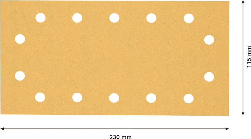EXPERT C470 brusni papir sa 14 rupa za vibracione brusilice od 115 x 230 mm, G 120, 50 delova 2608900946