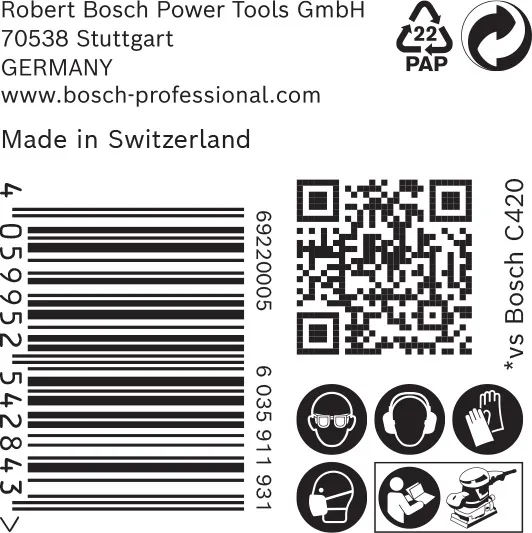 EXPERT C470 brusni papir sa 14 rupa za vibracione brusilice od 115 x 230 mm, G 120, 50 delova 2608900946