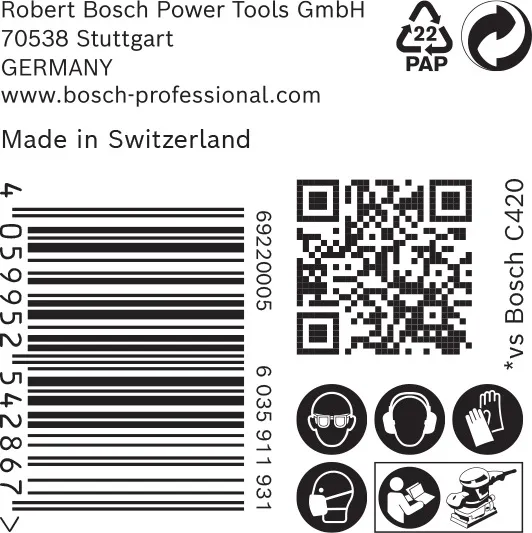 EXPERT C470 brusni papir sa 14 rupa za vibracione brusilice od 115 x 230 mm, G 240, 50 delova 2608900948