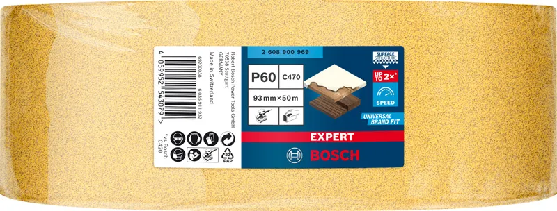 EXPERT C470 rolna brusnog papira za ručno brušenje od 93 mm x 50 m, G 60 2608900969