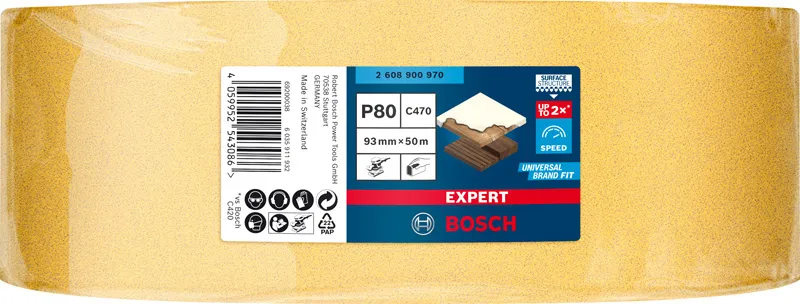 EXPERT C470 rolna brusnog papira za ručno brušenje od 93 mm x 50 m, G 80 2608900970