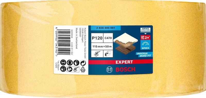 EXPERT C470 rolna brusnog papira za ručno brušenje od 115 mm x 50 m, G 120 2608900981