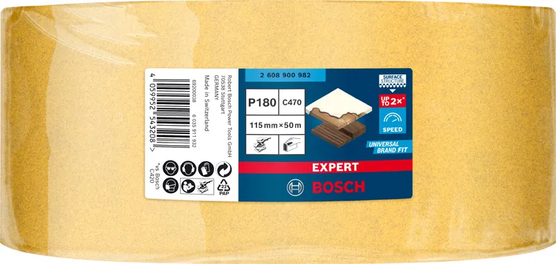 EXPERT C470 rolna brusnog papira za ručno brušenje od 115 mm x 50 m, G 180 2608900982