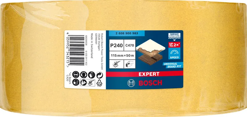EXPERT C470 rolna brusnog papira za ručno brušenje od 115 mm x 50 m, G 240 2608900983