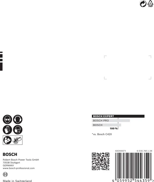 EXPERT C470 brusni papir sa više rupa za rotacione brusilice od 125 mm, G 180, 5 delova 2608901097