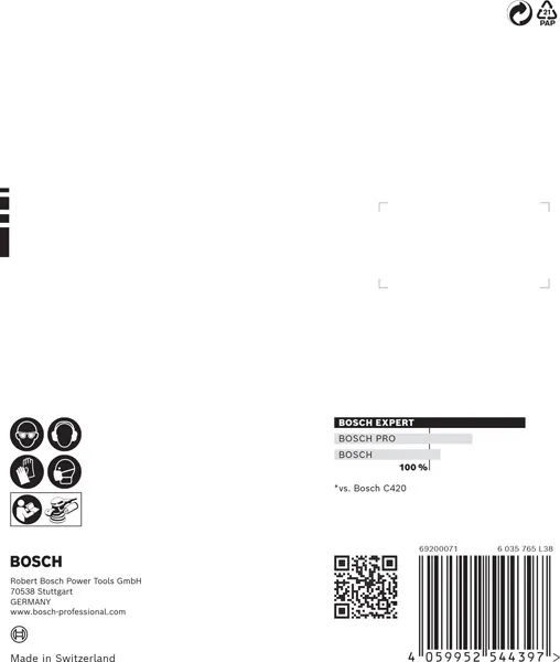 Komplet EXPERT C470 brusnog papira za rotacione brusilice od 125 mm, sa više rupa, G 60/120/240 6 delova 2608901101