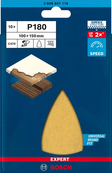 EXPERT C470 brusni papir sa 7 rupa za višenamenske brusilice od 100 x 150 mm, G 180, 10 delova 2608901118