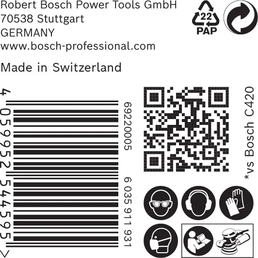 EXPERT C470 brusni papir sa 8 rupa za rotacione brusilice od 125 mm, G 220, 50 delova 2608901121