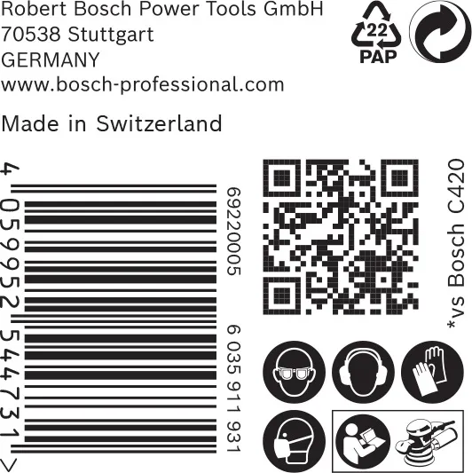 EXPERT C470 brusni papir sa više rupa za rotacione brusilice od 150 mm, G 40, 50 delova 2608901135