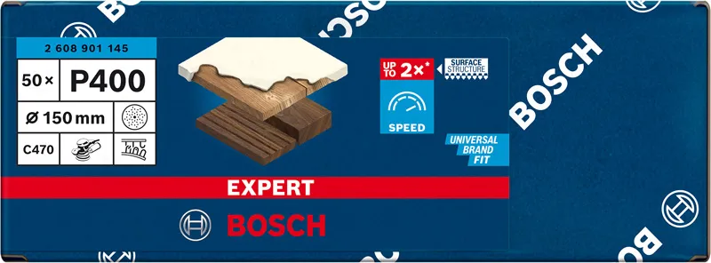 EXPERT C470 brusni papir sa više rupa za rotacione brusilice od 150 mm, G 400, 50 delova 2608901145