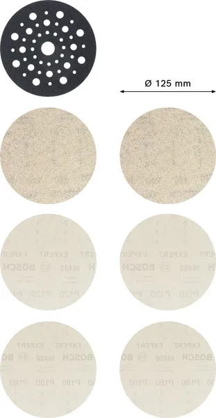 EXPERT M480 početni komplet za rotacione brusilice od 125 mm, 7 delova 2608901202