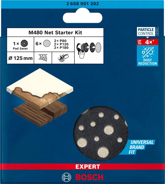 EXPERT M480 početni komplet za rotacione brusilice od 125 mm, 7 delova 2608901202
