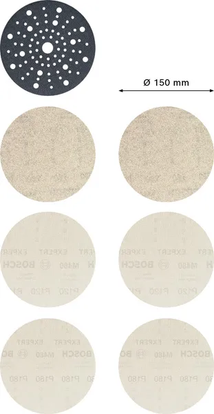 EXPERT M480 početni komplet za rotacione brusilice od 150 mm, 7 delova 2608901203
