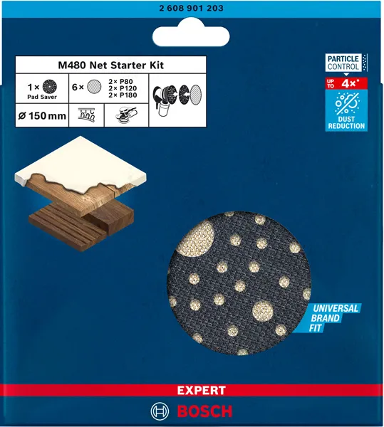 EXPERT M480 početni komplet za rotacione brusilice od 150 mm, 7 delova 2608901203
