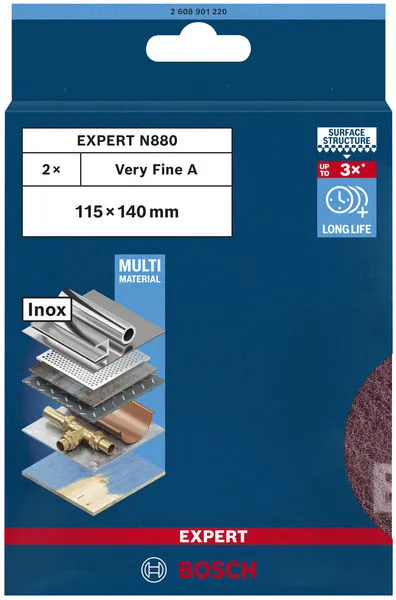 EXPERT N880 podloga od filca za ručno brušenje od 115 x 140 mm, veoma fina A, 2 dela 2608901220